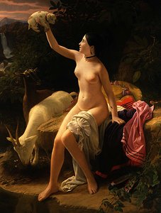 牧歌的イディル（油彩・キャンバス） 作： Charles Auguste Steuben