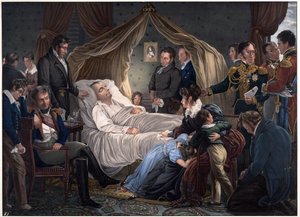 ナポレオンの死 - スチューベン，シャルル＝ド（1788-1856） - 1825 - リトグラフ，水彩画 - 52,4x71,8 - 個人蔵