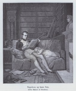 ナポレオン1世とその息子（リトグラフ 作： Charles Auguste Steuben