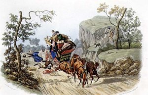 「事故は最高のコーチにも起こる！」R.G.リーヴ（fl.1811-37）の刻印、トーマス・マクレーンのパブ。 作： Charles B. (after) Newhouse