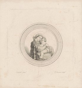 椅子のマドンナ 作： Charles B. J. Févret de Saint Mémin, after Raphael