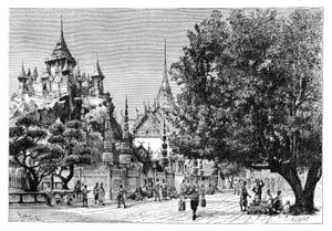 1895年、タイのバンコクの通り。