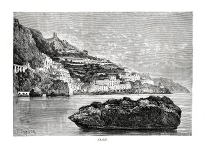 イタリア、アマルフィ、1879 作： Charles Barbant