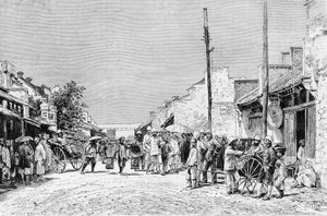 1884年ハノイのフランス人居住地 作： Charles Barbant