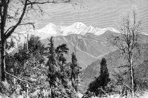 バンデルパンチ山脈、インド、1895年。 作： Charles Barbant