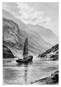 長江上流、中国、1895年。 作： Charles Barbant