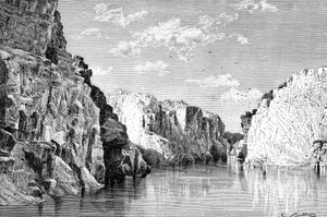 マーブルロックスの峡谷、インド、1895年。 作： Charles Barbant