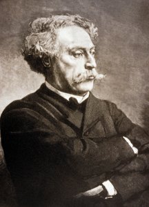Alexandre Dumas Fils (1824-1895) フランスの作家、Leon Bonnat にちなんで (版画) 作： Charles Baude