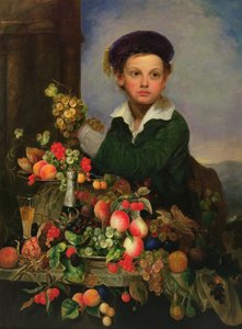 静物と少年 1855年頃 油彩・カンヴァス 作： Charles Baum