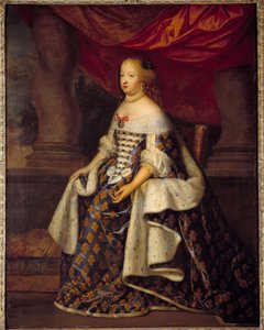 フランス王妃マリー・テレーズ・オブ・オーストリア（1638-1683）の肖像 シャルル・ボーブラン（1604-1692）のアトリエの絵画 17世紀 Sun.1,8 x 1,4 m