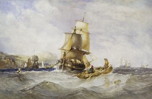 スカボローからの船積み、1848 作： Charles Bentley
