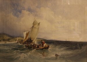 ウィックロー湾、1840年頃（紙に水彩画）