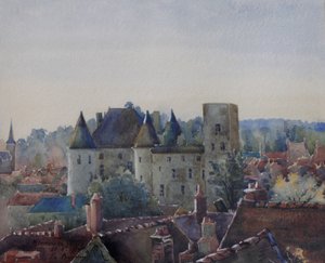 ヌムール城、1904年頃（水彩） 作： Charles Bernier