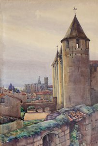 カルカソンヌの街のインテリア、1904年頃（水彩） 作： Charles Bernier