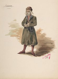 アダムの衣装デザイン、1889年。 作： Charles Bianchini