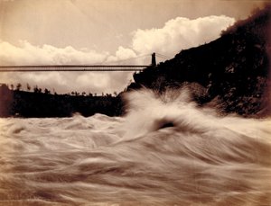 吊り橋の下の急流 作： Charles Bierstadt