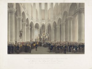 1865 年 3 月 17 日、デルフトの Groote Kerk で厳粛な埋葬 作： Charles Billoin