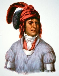 クリーク族の酋長レダギー（1825年の絵画より）（カラーリトグラフ 作： Charles Bird (after) King