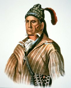 クリーク族の酋長メナワ（1826年の絵画より）（カラーリトグラフ 作： Charles Bird (after) King