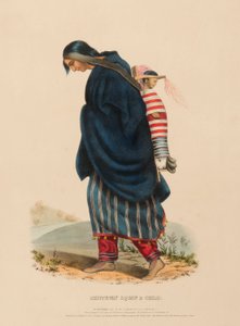 北米インディアン部族史より「チッペイ族の女と子供 作： Charles Bird King