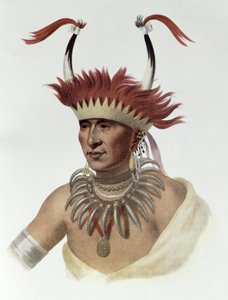 Chon-Mon-I-Caseまたは &39;L&39;Ietan&39;、Oto Half-chief、1821、illustration from &39;The Indian Tribes of North America、Vol.1&39;、Thomas L. McKenney and James Hall、pub。ジョン・グラント