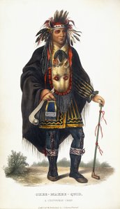 Okee-Makee-Quid、チッペウェイチーフ、1854年 作： Charles Bird King