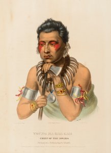 ヤング・マ・ハス・カーアイオウェイズ族長、『北米インディアン部族史』より 作： Charles Bird King
