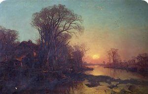 冬の夕日 作： Charles Branwhite