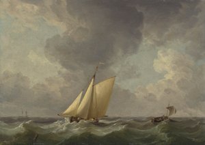 強風の中のカッター 作： Charles Brooking