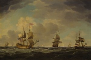 適度なそよ風で簡単に航海できる英国の旗艦 作： Charles Brooking
