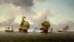 グロリオーソ号」の拿捕、1747年10月8日、1747年頃（油彩・カンヴァス） 作： Charles Brooking