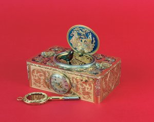 歌う鳥の箱（エナメルと銀の金箔） 作： Charles Bruguier