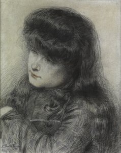 椅子に寄りかかる少女、1881 作： Charles Burton Barber