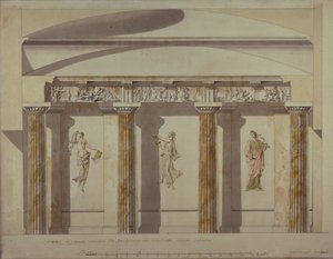 1780年代初頭のパブロフスク宮殿の大型キャビネットの設計 作： Charles Cameron