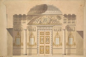 TsarskoyeSeloの瑪瑙パビリオンのジャスパー研究における鏡壁の高さ 作： Charles Cameron