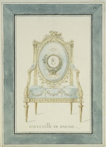 ツァールスコエセローのエカテリーナ宮殿の玉座デザイン、1780年代 作： Charles Cameron