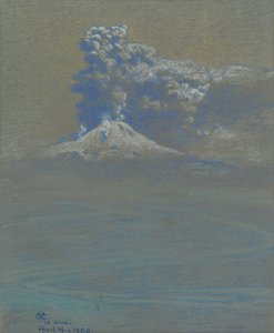 灰の上のシャワー、オッタヴィアーノ、1906年（灰青色の紙の上にパステル） 作： Charles Caryl Coleman