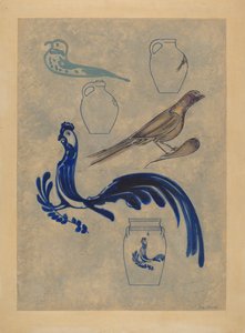 石器の鳥の装飾、19351942。 作： Charles Caseau
