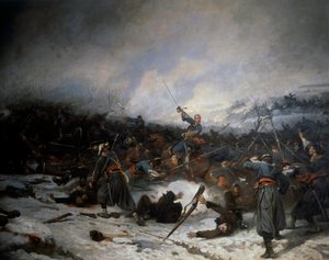 1870年の普仏戦争。"12月2日のレイニーの戦い 作： Charles Castellani