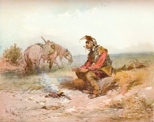 ランガムスケッチ：ビバーク、c1885 作： Charles Cattermole