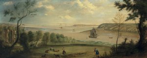 サフォーク州ブロークホールの敷地内で休憩する旅行者 作： Charles Catton