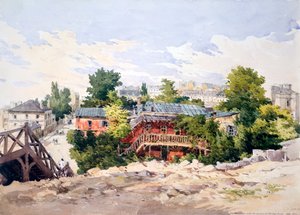 1867年、パリ、ラルマ通りの下のマルブフ道路 作： Charles Claude Pyne