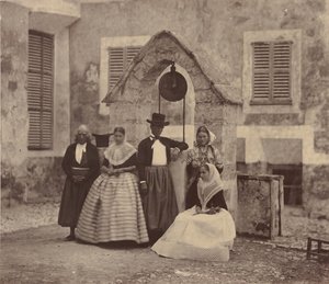 バレアレス諸島、パルマの村人とその周辺、1860 年。 作： Charles Clifford