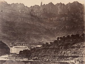 モンセラート、モニストロールからの山の全景、1860 年。 作： Charles Clifford