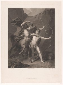 カイロンはアキレスにアーチェリーを教える 作： Charles Clément Bervic