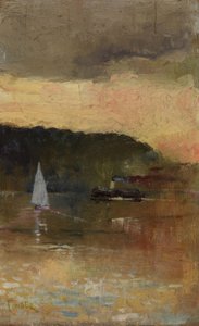 日没、シドニー港 作： Charles Edward Conder
