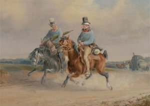 旅行仲間、またはフランスの道路上のシーン（キャンバスに油彩） 作： Charles Cooper Henderson