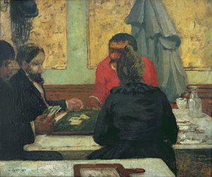 カードプレイヤー、1883年（カードに油彩）