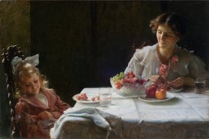3人の朝食 1909年 （油彩・キャンバス） 作： Charles Courtney Curran