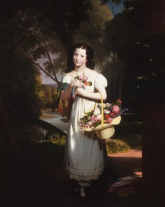 花を持つ少女アメリアパーマー、ca。 1830年。 作： Charles Cromwell Ingham